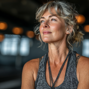 Група літніх людей займається йогою на природі